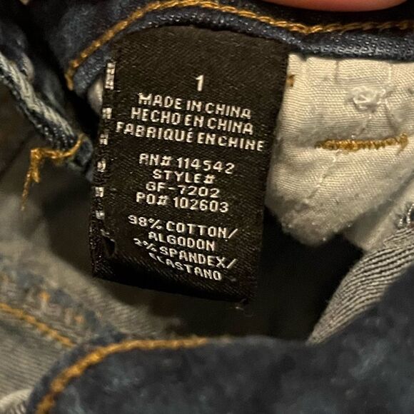 Dollhouse  Denim Distressed Overalls Jumper Size 1. - Picture 6 of 13